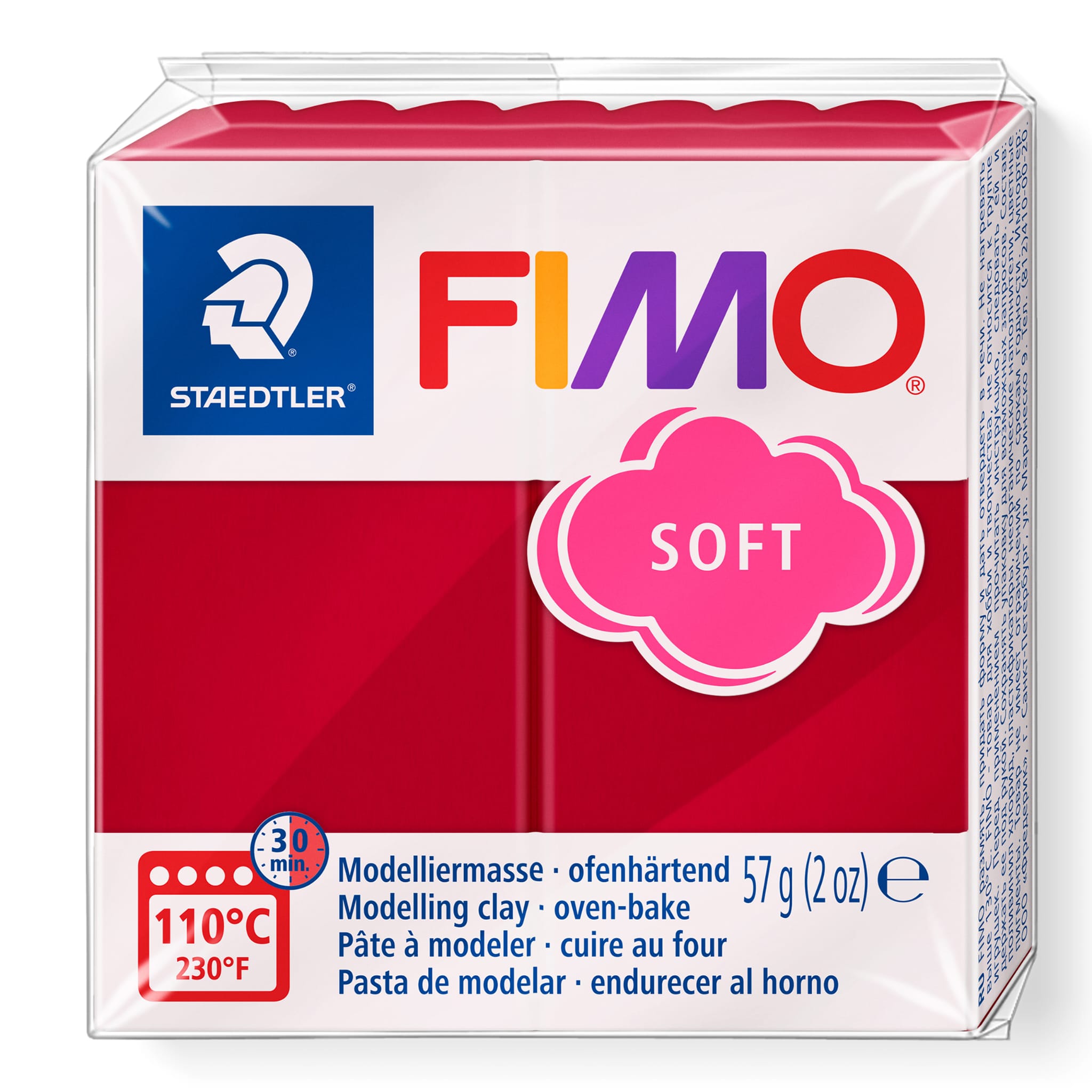 Fimo Soft - Cherry Red 57gr. - Argila Polimérica